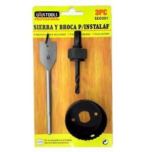 Sierra y broca P/instalar chapa 3pcs - uyustools
