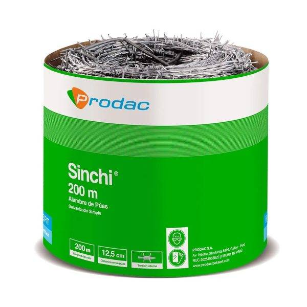 Alambre púas 200 mts + 1/4 kg grapa - Sinchi
